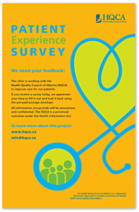 Patient experience survey | HQCA current public engagement poster